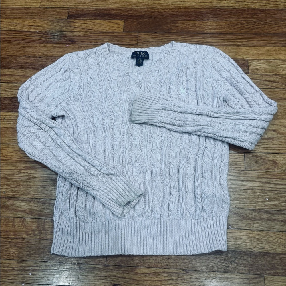 Polo by Ralph Lauren kids Lilac Cable Knit Sweater 8-10 size